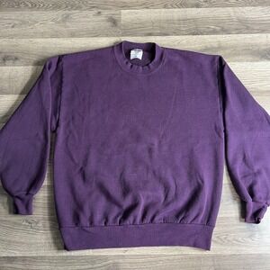 VTG Blank Sweatshirt Mens Large Jerzees Purple Essential 1990s‎ 90s Made in USA